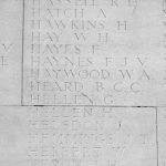 The memorial wall at Thiepval where Basil Heard is inscribed. 